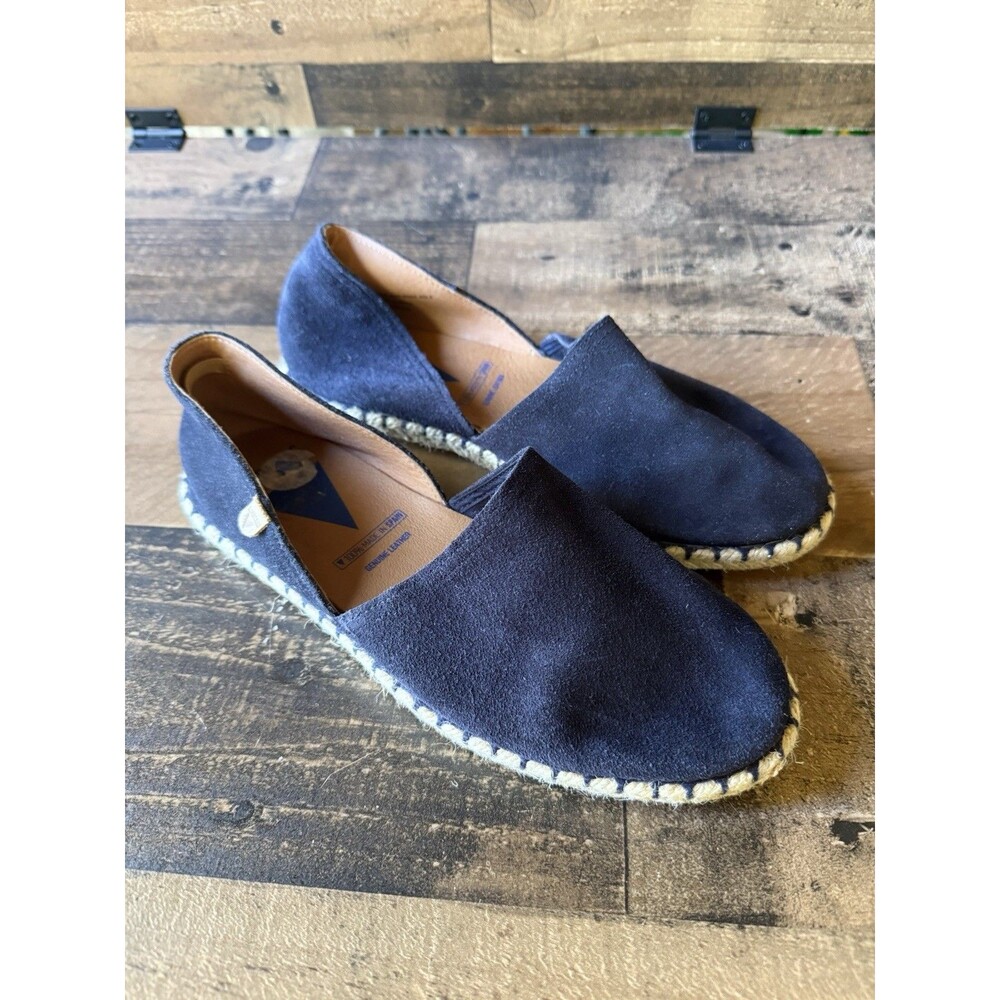 Verbenas Women’s Navy Suede Slip-On Espadrille Flats US 8 EU 39